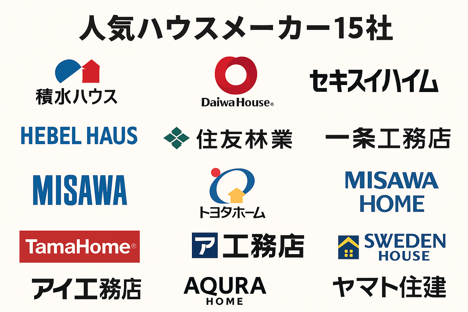 注文住宅の人気ハウスメーカー比較15社