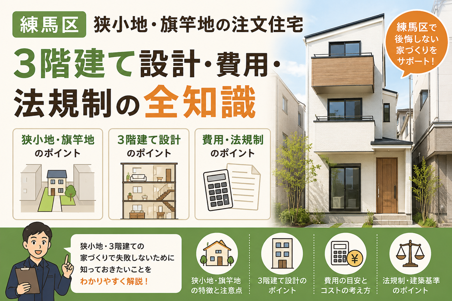 練馬区 狭小地 旗竿地 注文住宅